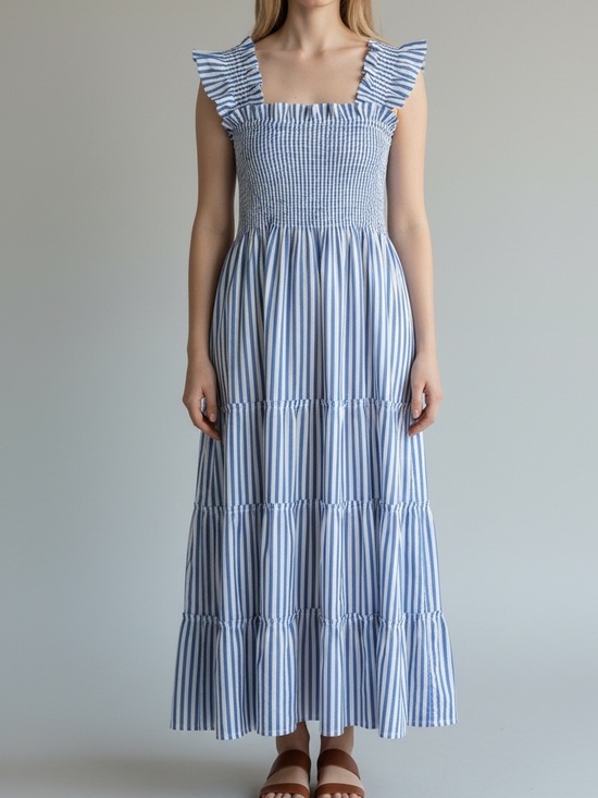 Hill House Dresses & Skirts - Hill House Ellie A-line Nap Dress Women Large in Blue and White Stripes